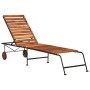 Adjustable sun lounger made of solid acacia wood and steel legs by vidaXL, Loungers - Ref: Foro24-44394, Price: 95,31 €, Disc...