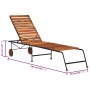 Adjustable sun lounger made of solid acacia wood and steel legs by vidaXL, Loungers - Ref: Foro24-44394, Price: 95,31 €, Disc...