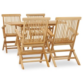 5-teiliges Garten-Esszimmerset aus massivem Teakholz von vidaXL, Gartensets - Ref: Foro24-44686, Preis: 421,99 €, Rabatt: %