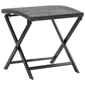 Folding synthetic rattan stool in brown by vidaXL, Outdoor ottomans - Ref: Foro24-45772, Price: 51,09 €, Discount: %