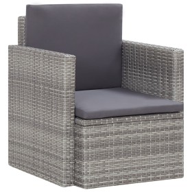 Garden armchair with gray synthetic rattan cushions by vidaXL, Garden chairs - Ref: Foro24-45781, Price: 103,31 €, Discount: %