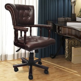 Brown swivel office chair by vidaXL, Office chairs - Ref: Foro24-20042, Price: 269,77 €, Discount: %