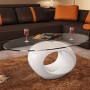 Glänzender Couchtisch aus weißem Glas mit ovaler Oberfläche von vidaXL, Couchtisch - Ref: Foro24-240318, Preis: 245,99 €, Rab...