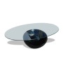 Oval-shaped coffee table with a glossy black glass surface by vidaXL, Coffee table - Ref: Foro24-240319, Price: 316,58 €, Dis...