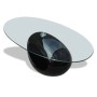 Oval-shaped coffee table with a glossy black glass surface by vidaXL, Coffee table - Ref: Foro24-240319, Price: 316,58 €, Dis...