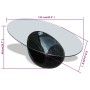 Oval-shaped coffee table with a glossy black glass surface by vidaXL, Coffee table - Ref: Foro24-240319, Price: 316,58 €, Dis...