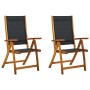 Folding garden chairs 2 pcs acacia wood and textilene by vidaXL, Garden chairs - Ref: Foro24-41747, Price: 149,77 €, Discount: %