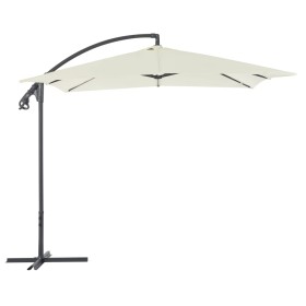 Cantilever parasol with steel pole 250x250 cm sand by vidaXL, Umbrellas - Ref: Foro24-44878, Price: 130,99 €, Discount: %