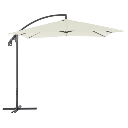 Cantilever parasol with steel pole 250x250 cm sand by vidaXL, Umbrellas - Ref: Foro24-44878, Price: 130,69 €, Discount: %