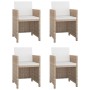 Set de comedor de jardín 5 pzas y cojines ratán sintético beige de vidaXL, Conjuntos de jardín - Ref: Foro24-46385, Precio: 3...