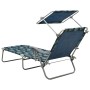 Tumbona con toldo acero estampado de hojas de vidaXL, Tumbonas - Ref: Foro24-310338, Precio: 91,74 €, Descuento: %