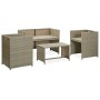 4-teiliges Gartenmöbel-Set und beige synthetische Rattankissen von vidaXL, Gartensets - Ref: Foro24-46391, Preis: 254,34 €, R...