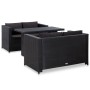 Set de muebles de jardín 3 pzas y cojines ratán sintético negro de vidaXL, Conjuntos de jardín - Ref: Foro24-46397, Precio: 3...