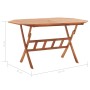 Folding garden table made of solid acacia wood 135x85x75 cm by vidaXL, Garden tables - Ref: Foro24-46657, Price: 130,39 €, Di...