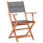 Folding garden chairs 2 units eucalyptus wood and gray textilene by vidaXL, Garden chairs - Ref: Foro24-48690, Price: 148,38 ...