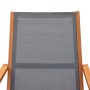 Garden chair solid eucalyptus wood and gray textilene by vidaXL, Garden chairs - Ref: Foro24-48695, Price: 86,03 €, Discount: %