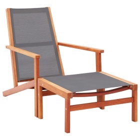 Garden chair with gray textilene eucalyptus wood footrest by vidaXL, Garden chairs - Ref: Foro24-48696, Price: 113,55 €, Disc...