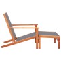 Garden chair with gray textilene eucalyptus wood footrest by vidaXL, Garden chairs - Ref: Foro24-48696, Price: 113,70 €, Disc...