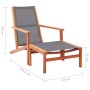 Garden chair with gray textilene eucalyptus wood footrest by vidaXL, Garden chairs - Ref: Foro24-48696, Price: 113,70 €, Disc...