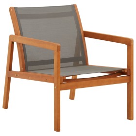 Garden chair solid eucalyptus wood and gray textilene by vidaXL, Garden chairs - Ref: Foro24-48697, Price: 103,99 €, Discount: %