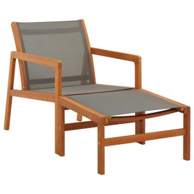 Garden chair with gray textilene eucalyptus wood footrest by vidaXL, Garden chairs - Ref: Foro24-48698, Price: 145,99 €, Disc...