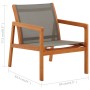 Garden chair with gray textilene eucalyptus wood footrest by vidaXL, Garden chairs - Ref: Foro24-48698, Price: 145,37 €, Disc...