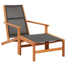 Garden chair with eucalyptus wood and textilene footrest by vidaXL, Garden chairs - Ref: Foro24-48700, Price: 119,92 €, Disco...