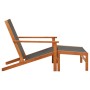 Silla de jardín con reposapiés madera de eucalipto y textilene de vidaXL, Sillas de jardín - Ref: Foro24-48700, Precio: 120,9...