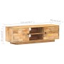 Solid mango wood TV cabinet 116x30x35 cm by vidaXL, TV Furniture - Ref: Foro24-320472, Price: 204,65 €, Discount: %