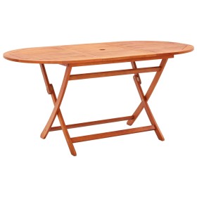 Folding garden table made of solid eucalyptus wood 160x85x74 cm by vidaXL, Garden tables - Ref: Foro24-48703, Price: 141,99 €...