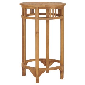 Mesa alta de bar de madera maciza de teca Ø 60 cm de vidaXL, Mesas de cocina y de comedor - Ref: Foro24-49426, Precio: 165,99...