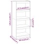 Pine wood shelf/space divider 60x30x135.5 cm by vidaXL, Bookcases and shelves - Ref: Foro24-808168, Price: 74,96 €, Discount: %