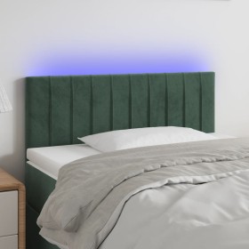 Cabecero con LED de terciopelo verde oscuro 90x5x78/88 cm de vidaXL, Cabeceros y pies de cama - Ref: Foro24-3121889, Precio: ...