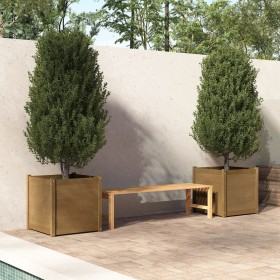 2 solid pine wood planters in honey brown color, 60x60x60 cm by vidaXL, Pots and planters - Ref: Foro24-810565, Price: 169,99...