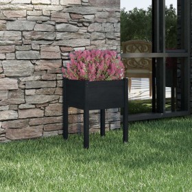 Jardinera de madera maciza de pino negro 50x50x70 cm de vidaXL, Maceteros y jardineras - Ref: Foro24-810807, Precio: 31,99 €,...