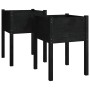 2 solid black pine wood planters 50x50x70 cm by vidaXL, Pots and planters - Ref: Foro24-810808, Price: 54,69 €, Discount: %