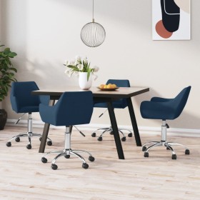 Swivel dining chairs 4 units blue fabric by vidaXL, dining chairs - Ref: Foro24-3090270, Price: 283,90 €, Discount: %