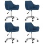 Drehbare Esszimmerstühle 4 Einheiten aus blauem Stoff von vidaXL, Essstühle - Ref: Foro24-3090270, Preis: 283,99 €, Rabatt: %