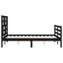 Bed frame with black solid wood headboard 140x190 cm by vidaXL, Beds and slatted bases - Ref: Foro24-3194880, Price: 164,50 €...