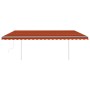 Toldo retráctil automático con postes naranja y marrón 5x3 m de vidaXL, Toldos - Ref: Foro24-3069990, Precio: 575,43 €, Descu...