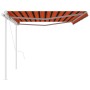 Automatic retractable awning with orange and brown poles 5x3 m by vidaXL, Awnings - Ref: Foro24-3069990, Price: 575,99 €, Dis...