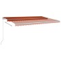 Automatic retractable awning with orange and brown poles 5x3 m by vidaXL, Awnings - Ref: Foro24-3069990, Price: 575,99 €, Dis...