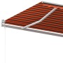 Automatic retractable awning with orange and brown poles 5x3 m by vidaXL, Awnings - Ref: Foro24-3069990, Price: 575,99 €, Dis...