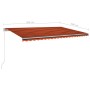 Automatic retractable awning with orange and brown poles 5x3 m by vidaXL, Awnings - Ref: Foro24-3069990, Price: 575,99 €, Dis...