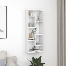 Glossy white plywood wall shelf 36x16x90 cm by vidaXL, Shelves and shelves - Ref: Foro24-803017, Price: 39,40 €, Discount: %