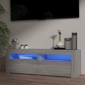 Mueble de TV con luces LED gris Sonoma 120x35x40 cm de vidaXL, Muebles TV - Ref: Foro24-815685, Precio: 87,75 €, Descuento: %