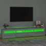 TV cabinet with LED lights Sonoma gray 210x35x40 cm by vidaXL, TV Furniture - Ref: Foro24-3152736, Price: 154,99 €, Discount: %