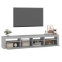 Mueble de TV con luces LED gris Sonoma 210x35x40 cm de vidaXL, Muebles TV - Ref: Foro24-3152736, Precio: 154,99 €, Descuento: %