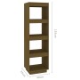 Honey brown pine shelf/space divider 40x35x135 cm by vidaXL, Bookcases and shelves - Ref: Foro24-810852, Price: 53,86 €, Disc...