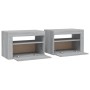 Bedside tables with LED 2 units sonoma gray 60x35x40 cm by vidaXL, Nightstands - Ref: Foro24-3144973, Price: 87,75 €, Discoun...